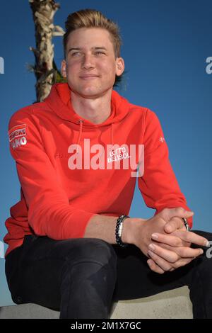 20141211 Uhr - BENICASSIM, SPANIEN: Belgischer Tim Wellens von Lotto - Belisol, Foto am dritten Tag des Wintertrainingslagers der Radmannschaft Lotto-Belisol in Benicassim, Spanien, Donnerstag, 11. Dezember 2014. BELGA FOTO DAVID STOCKMAN Stockfoto