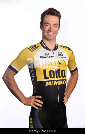 20150526 Uhr – BORNEM, BELGIEN: Belgischer Tom van Asbroeck vom Team LottoNL-Jumbo, abgebildet bei der Vorstellung der Teams für das Radrennen Baloise Belgium Tour, Dienstag, den 26. Mai 2015 in Bornem. BELGA FOTO DAVID STOCKMAN Stockfoto