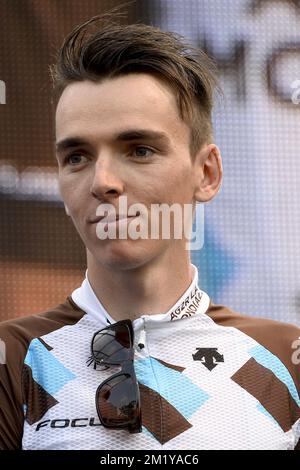 Der französische Romain Bardet von AG2R La Mondiale wurde während der Teampräsentation vor Beginn der 102.. Ausgabe des Radrennen Tour de France am Donnerstag, den 02. Juli 2015 in Utrecht, Niederlande, gezeigt. Die diesjährige Tour de France beginnt am Samstag. Stockfoto