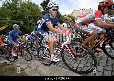 20150927 – RICHMOND, USA: Französischer Tony Gallopin von Lotto – Soudal, abgebildet während des Rennen der Men Elite bei der UCI Road World Cycling Championships in Richmond, Virginia, USA, Sonntag, den 27. September 2015. Stockfoto