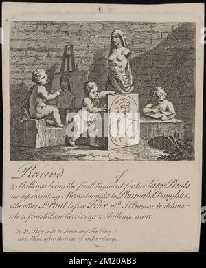 Jungs, die auf die Natur schauen, Künstler, Skulptur. William Hogarth (1697-1764). Abzüge Stockfoto