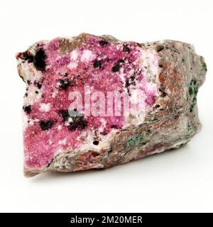 Makro-Nahaufnahmen von "Coboltoan Calcite" oder "Cobalto", einem Schmuckstein aus Kristall, der in der Kristallheilungstherapie verwendet wird. Mineral Name Ca Stockfoto