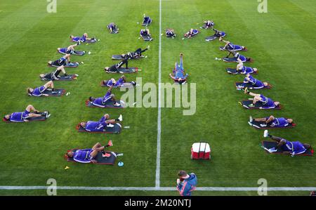 20160105 – LA MANGA, SPANIEN: Abbildung zeigt den ersten Tag des Wintertrainingslagers der belgischen Fußballmannschaft RSC Anderlecht in La Manga, Spanien, Dienstag, den 05. Januar 2016. BELGA PHOTO VIRGINIE LEFOUR Stockfoto