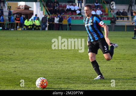 20160107 Uhr – SOTOGRANDE, SPANIEN: Der Kapitän des Clubs Timmy Simons wurde am fünften Tag des Wintertrainingslagers Brügge in Sotogrande, Spanien, in Aktion während eines freundlichen Fußballspiels zwischen dem belgischen Fußballteam der ersten Division Club Brugge KV und der niederländischen Mannschaft AZ Alkmaar dargestellt, Donnerstag, den 07. Januar 2016. BELGA FOTO BRUNO FAHY Stockfoto