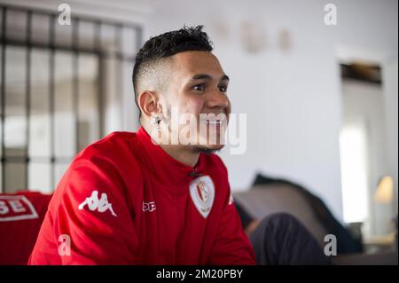 20160107 - ALHAURIN EL GRANDE, SPANIEN: Der neue Spieler von Standard, Edmilson Junior, spricht am fünften Tag des Wintertrainingscamps der belgischen Fußballmannschaft Standard de Liege in Alhaurin El Grande, Spanien, Donnerstag, den 07. Januar 2016 mit der Presse. BELGA FOTO NICOLAS LAMBERT Stockfoto