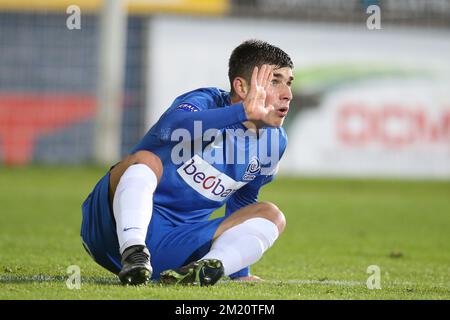 20160123 Uhr - MECHELEN, BELGIEN: Genks Ruslan Malinovsky wird am Samstag, den 23. Januar 2016, am 23.. Tag der belgischen Fußballmeisterschaft während des Spiels der Jupiler Pro League zwischen KV Mechelen und RC Genk in Mechelen gezeigt. FOTO BRUNO FAHY Stockfoto