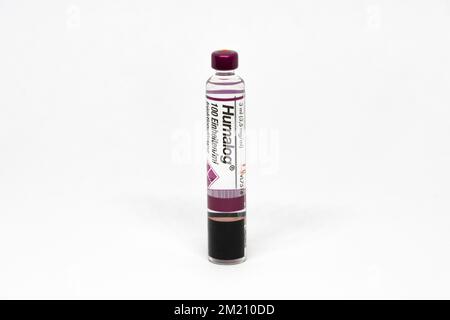 Eine Durchstechflasche Humalog Insulin von Eli Lilly Stockfoto