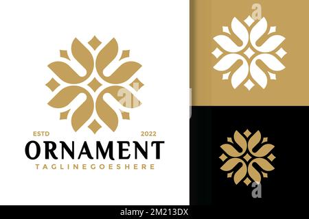 Eine Vektordarstellung des abstrakten Luxus-Ornament-Logo-Designs Stock Vektor