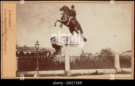 Der Bronzereiter, Reiterstatuen, Peter I., Kaiser von Russland, 1672-1725, Alexandre Benois Kollektion Stockfoto