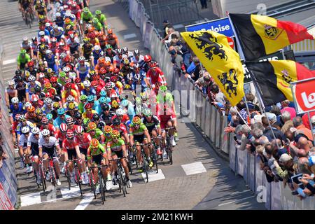 Abbildung, aufgenommen in der zweiten Phase des Radrennen Baloise Belgium Tour, 177,3km von Buggenhout nach Knokke-Heist, am Donnerstag, den 26. Mai 2016. Stockfoto