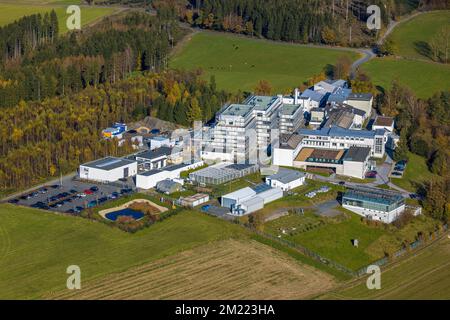 Luftaufnahme, Baustelle mit Anbau am Fraunhofer-Institut für Molekularbiologie und angewandte Ökologie im Bezirk Grafschaft in Stockfoto