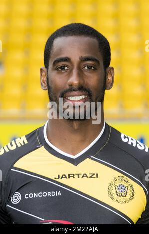 Lokerens Torwart Barry Boubacar Copa posiert für den Fotografen während des 2016-2017. Season Fotoshooting der belgischen First League-Fußballmannschaft KSC Lokeren OVL, Dienstag, den 12. Juli 2016 in Lokeren. Stockfoto