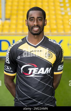 Lokerens Torwart Barry Boubacar Copa posiert für den Fotografen während des 2016-2017. Season Fotoshooting der belgischen First League-Fußballmannschaft KSC Lokeren OVL, Dienstag, den 12. Juli 2016 in Lokeren. Stockfoto