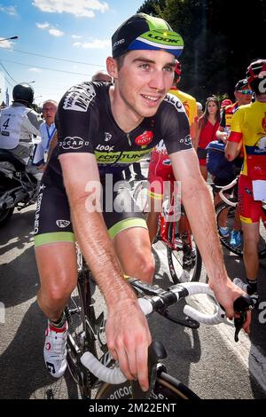 Belgisches Boris-Vallee-Vital-Konzept, das nach dem Sieg der zweiten Etappe des Radrennens Tour de Wallonie, 182,7 km von Saint-Ghislain bis Le Roeulx, am Sonntag, den 24. Juli 2016, abgebildet wurde. Stockfoto