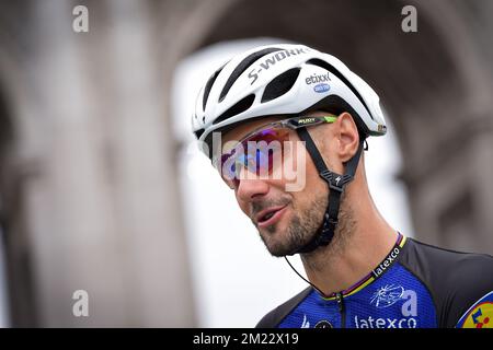 Belgischer Tom Boonen vom Team Etixx – Kurzanleitung zu Beginn der 4.. Ausgabe des Radrennen „Brussels Cycling Classic“, 199,3 km von und nach Brüssel, Samstag, den 03. September 2016. Stockfoto