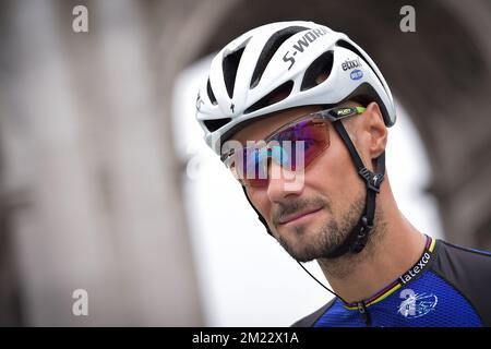 Belgischer Tom Boonen vom Team Etixx – Kurzanleitung zu Beginn der 4.. Ausgabe des Radrennen „Brussels Cycling Classic“, 199,3 km von und nach Brüssel, Samstag, den 03. September 2016. Stockfoto