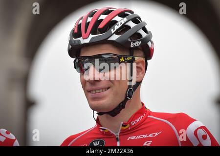 Belgisches Jurgen Roelandts von Lotto Soudal, gemalt zu Beginn der 4.. Ausgabe des Radrennen „Brussels Cycling Classic“, 199,3 km von und nach Brüssel, Samstag, den 03. September 2016. Stockfoto