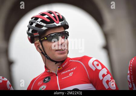 Belgisches Jurgen Roelandts von Lotto Soudal, gemalt zu Beginn der 4.. Ausgabe des Radrennen „Brussels Cycling Classic“, 199,3 km von und nach Brüssel, Samstag, den 03. September 2016. Stockfoto