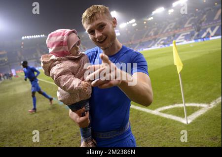 Genks Jakub Brabec wurde nach dem Spiel der Jupiler Pro League zwischen KRC Genk und Sint-Truiden in Genk am Sonntag, den 23. Oktober 2016, am zwölften Tag der belgischen Fußballmeisterschaft gezeigt. BELGA FOTO YORICK JANSENS Stockfoto