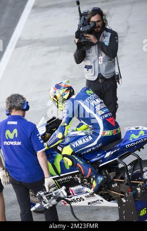 Valencia MotoGP Offizieller Test. Testtag 1. Strecke Ricardo Tormo, Valencia. Im Bild: Nr. 46 VALENTINO ROSSI (ITALIENISCH) MOVISTAR YAMAHA MotoGP YAMAHA Stockfoto