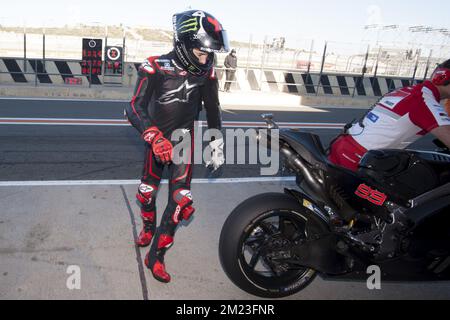 Valencia MotoGP Offizieller Test. Testtag 1. Strecke Ricardo Tormo, Valencia. Im Bild: Nr. 99 JORGE LORENZO (SPANISCH) DUCATI TEAM DUCATI Stockfoto