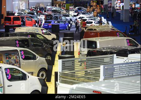 Abbildung zeigt die Eröffnung der 95.. Ausgabe der European Motor Show Brussels auf der Brüsseler Expo am Freitag, den 13. Januar 2017 in Brüssel. BELGA FOTO NICOLAS LAMBERT Stockfoto