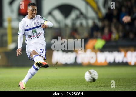Anderlecht's Youri Tielemans pictured in action during the Jupiler Pro League match between KSC Lokeren and RSC Anderlecht, in Lokeren, Friday 03 February 2017, on day 25 of the Belgian soccer championship. BELGA PHOTO JASPER JACOBS Stock Photo