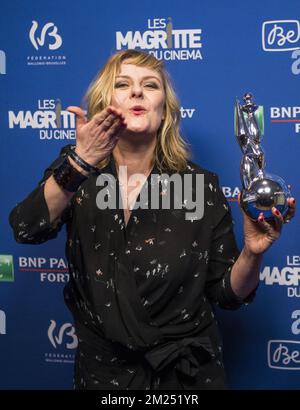 Schauspielerin Catherine Salee, die während der 7.. Ausgabe der Verleihung der Magritte du Cinema Awards am Samstag, den 04. Februar 2017, in Brüssel zu sehen ist. Die Preise werden für Filme belgischer französischsprachiger Produzenten verliehen. BELGA FOTO LAURIE DIEFFEMBACQ Stockfoto