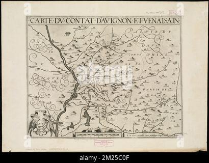 Carte du contat d'Avignon et Venaisain , Avignon Frankreich, Karten, frühe Arbeiten zu 1800 Norman B. Leventhal Map Center Collection Stockfoto