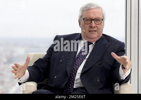 Belfius board chairman Jos Clijsters pictured during a press conference of Belfius bank and insurance company to present the results 2016, Thursday 23 February 2017, at the Belfius headquarters in Brussels. BELGA PHOTO DIRK WAEM Stock Photo