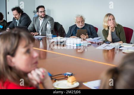 Präsident der EVA, Panorama Exception, MdEP Giorgos Grammatikakis, Seminar zum Thema "Rechte der visuellen Autoren auf digitalen Wert" von Cepic (Koordinierung der europäischen Bildagenturen – Aktien, Presse und Kulturerbe), am Dienstag, den 28. Februar 2017, im Europäischen parlament in Brüssel. BELGA FOTO AURORE BELOT Stockfoto