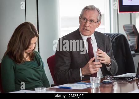 Mats Lindberg, CEO von Bildupphovsratt ein Seminar zum Thema „Rechte visueller Autoren auf digitalen Wert“ von Cepic (Coordination of European Picture Agencies Stock, Press and Heritage), am Dienstag, den 28. Februar 2017, im Europäischen parlament in Brüssel. BELGA FOTO AURORE BELOT Stockfoto