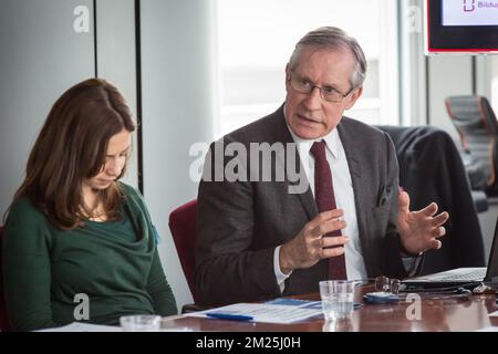 Mats Lindberg, CEO von Bildupphovsratt ein Seminar zum Thema „Rechte visueller Autoren auf digitalen Wert“ von Cepic (Coordination of European Picture Agencies Stock, Press and Heritage), am Dienstag, den 28. Februar 2017, im Europäischen parlament in Brüssel. BELGA FOTO AURORE BELOT Stockfoto