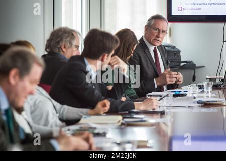 Mats Lindberg, CEO von Bildupphovsratt ein Seminar zum Thema „Rechte visueller Autoren auf digitalen Wert“ von Cepic (Coordination of European Picture Agencies Stock, Press and Heritage), am Dienstag, den 28. Februar 2017, im Europäischen parlament in Brüssel. BELGA FOTO AURORE BELOT Stockfoto