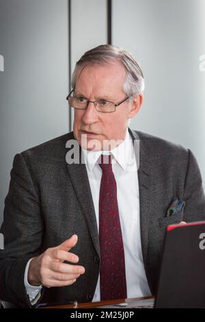 Mats Lindberg, CEO von Bildupphovsratt ein Seminar zum Thema „Rechte visueller Autoren auf digitalen Wert“ von Cepic (Coordination of European Picture Agencies Stock, Press and Heritage), am Dienstag, den 28. Februar 2017, im Europäischen parlament in Brüssel. BELGA FOTO AURORE BELOT Stockfoto