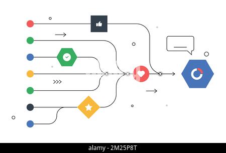 Struktur für abstraktes Feedback festgelegt Stock Vektor