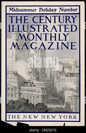 Das Century illustrierte das Monatsmagazin, die Nummer der Sommerferien. Das New York. , Periodicals, Cityscapes Stockfoto