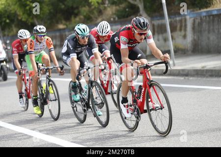 Swiss Silvan Dillier vom BMC Racing Team in Aktion während der sechsten Etappe der Giro 2017 Radtour, 217 km von Reggio Calabria nach Terme Luigiane, Italien, Donnerstag, 11. Mai 2017. BELGA FOTO YUZURU SUNADA Stockfoto