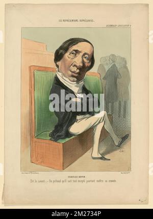 Charles Dupin, Wissenschaftler, Ingenieure, Dupin, Charles, baron, 1784-1873. Honoré Daumier (1808-1879). Lithografien Stockfoto