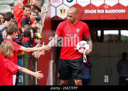 Der belgische Assistenztrainer Thierry Henry fotografierte während des Familientages der belgischen Fußballnationalmannschaft Red Devils am Samstag, den 03. Juni 2017 in Brüssel. Belgien spielt am 05. Juni ein Freundschaftsspiel gegen die Tschechische Republik und ein WM-2018-Qualifikator in Estland. BELGA FOTO BRUNO FAHY Stockfoto