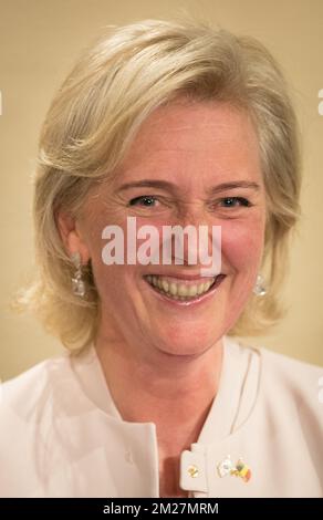 Prinzessin Astrid von Belgien, gefilmt während eines von der belgischen Außenhandelsagentur (BFTA) und dem föderalen öffentlichen Dienst für Auswärtige Angelegenheiten (FPS FA) veranstalteten belgischen Pressezeitpunkts am vierten Tag einer Wirtschaftsmission der belgischen Prinzessin Astrid nach Südkorea, Mittwoch, den 14. Juni 2017. BELGA FOTO BENOIT DOPPPAGNE Stockfoto