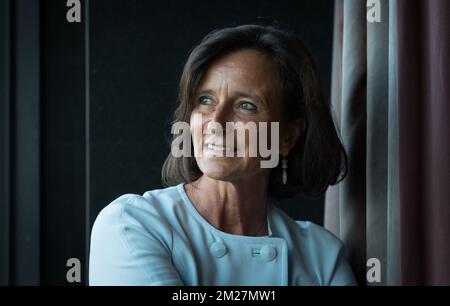 Catherine Gillain Pycke, CEO der INEX, posiert nach einer Unterschriftszeremonie und der Verleihung einer Ehrenauszeichnung durch Prinzessin Astrid upon Ahn Chong-ghee, ehemalige koreanische Botschafterin in Belgien und der EU, am vierten Tag einer Wirtschaftsmission der belgischen Prinzessin Astrid nach Südkorea. Mittwoch, 14. Juni 2017 BELGA FOTO BENOIT DOPPPAGNE Stockfoto
