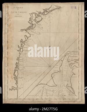 Eine Karte von South Carolina und Georgia , Küsten, Georgia, Karten, frühe Arbeiten bis 1800, Küsten, South Carolina, Karten, frühe Arbeiten bis 1800, Georgia, Karten, frühe Arbeiten bis 1800, South Carolina, Karten, frühe Arbeiten bis 1800, Charleston S.C., Karten, frühe Arbeiten bis 1800 Norman B. Leventhal Map Center Collection Stockfoto