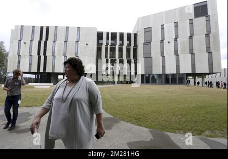 Die Ministerin für Gesundheit und Soziales Maggie De Block zeigte sich bei der Eröffnung des forensisch-psychiatrischen Zentrums in Antwerpen am Donnerstag, den 29. Juni 2017. BELGA FOTO NICOLAS MAETERLINCK Stockfoto