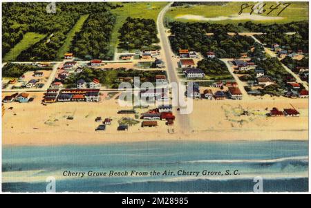 Cherry Grove Beach aus der Luft, Cherry Grove, S. C. , Cities & Towns, Tichnor Brothers Collection, Postkarten der Vereinigten Staaten Stockfoto