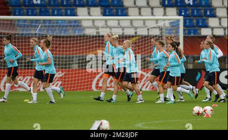 Bild der niederländischen Mannschaft während eines Trainings der niederländischen Fußballnationalmannschaft bei der Frauen-Europameisterschaft 2017 in den Niederlanden, Sonntag, den 23. Juli 2017 in Tilburg, Niederlande. BELGA FOTO DAVID CATRY Stockfoto