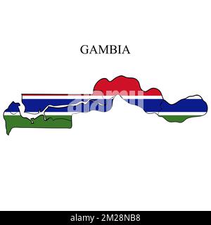Gambia map vector illustration. Global economy. Famous country. Western Africa. Africa. Stock Vector