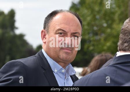 Willy Borsus, der neu ernannte wallonische Ministerpräsident, wurde am Samstag, den 29. Juli 2017, auf der Landwirtschaftsmesse in Libramont fotografiert. BELGA FOTO JEAN-LUC FLEMAL Stockfoto