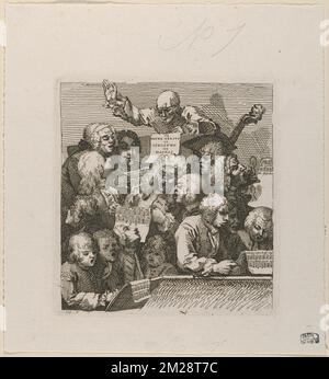 Ein Chor von Sängern, Sängern. William Hogarth (1697-1764). Abzüge Stockfoto