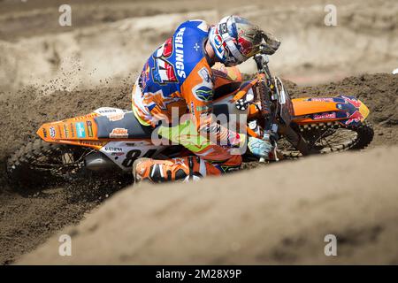 Dutch Jeffrey Herlings wurde während des Motocross MXGP Belgiens Grand Prix am Sonntag, den 06. August 2017 in Lommel fotografiert. BELGA FOTO KRISTOF VAN ACCOM Stockfoto